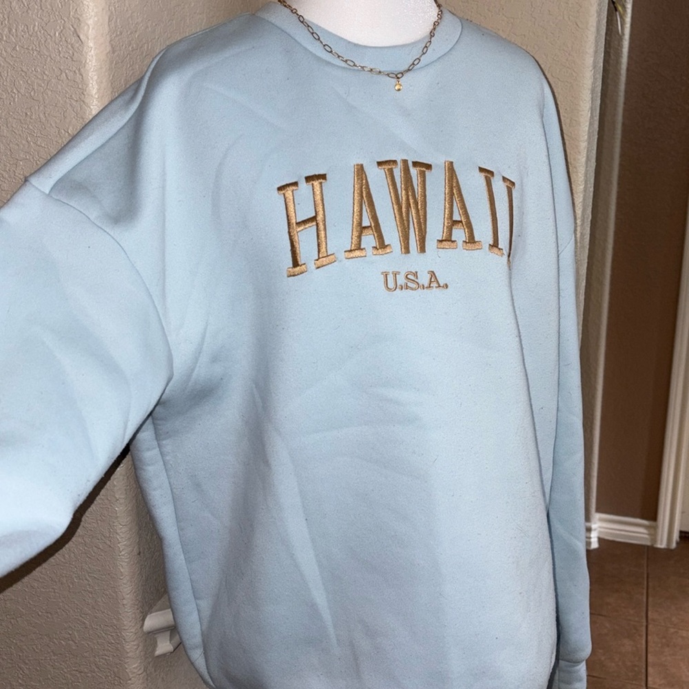 Shein blue Hawaii USA sweatshirt Size S - Picture 5 of 16